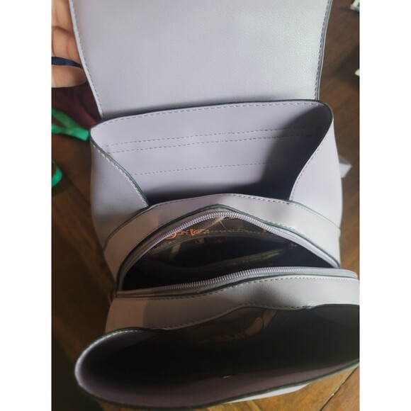 La Terre Fashion  Vegan Leather Backpack Purse Zipper Pockets With Bee Charm NW - Picture 3 of 9